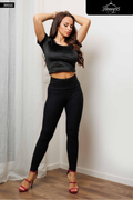 Black Velvet Crop Set